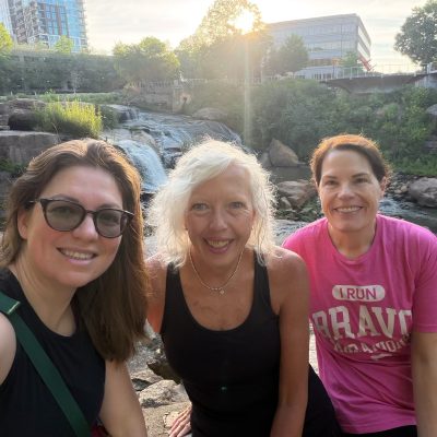 Natalie, Angela, and Maribeth at the Falls on the Reedy River in Greenville, SC