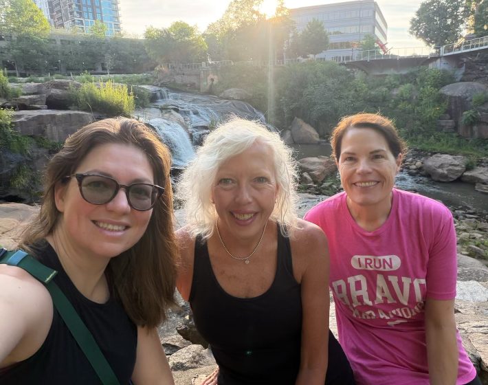 Natalie, Angela, and Maribeth at the Falls on the Reedy River in Greenville, SC